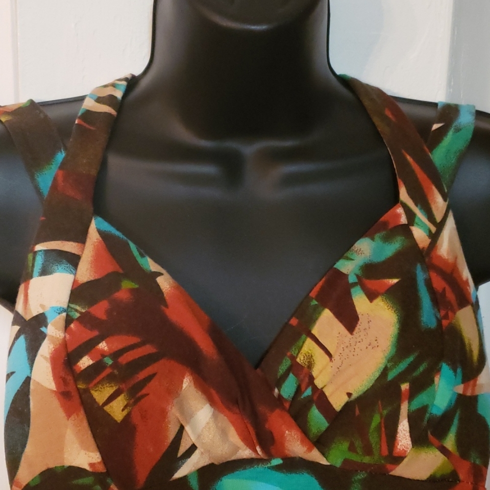 Cache Pattern Halter Top W/ Beautiful Pattern Euc - image 3